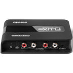Reloop Flux Go USB audio interface with multiple input/output ports and compact design for music production and recording.