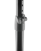 K&M 26778 studio monitor stands with adjustable height and sturdy metal construction for professional audio setup.