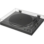 Sony PS-LX3BT turntable with Bluetooth connectivity, featuring a sleek design and tonearm for vinyl record playback.