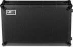 UDG Ultimate Flight Case for Pioneer DDJ-REV7 DJ controller, black with laptop shelf and wheels, durable protective DJ flight case
