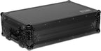 UDG Ultimate Flight Case for Pioneer DDJ-REV7 DJ controller with laptop shelf and wheels in black.