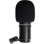 Zoom ZDM-1 dynamic microphone shown with its cylindrical body and grille, ideal for live performances and studio recording.