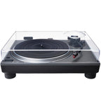 Technics SL-1500CS turntable with sleek black design, tonearm, and control buttons visible on the vintage audio equipment image.