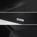 Sennheiser Ambeo Soundbar Max with sleek black design, featuring multiple speaker drivers and a minimalist front panel.