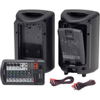 Yamaha Stagepas 400BT portable PA speaker system with built-in Bluetooth, compact design, and multiple input options.
