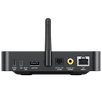 FiiO SR11 music streamer device with sleek black design and multiple connection ports, used for high-quality wireless audio streaming.