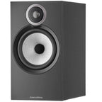 Bowers & Wilkins 606 S3 passive bookshelf speakers with black finish and dual driver design.