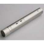 Rode NT55 MP condenser microphone with dual-capsule design and sleek black finish, angled on a stand against a neutral background.