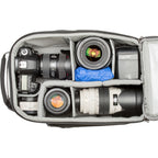 Think Tank StreetWalker V2.0 video equipment bag with multiple compartments, black durable bag for carrying camera gear.