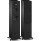 DALI Sonik 5 passive floorstanding speakers with black finish, featuring sleek design and multiple drivers for rich sound.