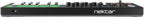 Rear view of Nektar Impact LX Mini MIDI keyboard showing USB port, power input, and control connections.