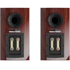 DALI Rubikore 2 passive bookshelf speakers showing black cabinets and front speaker grilles.