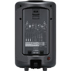 Yamaha Stagepas 600BT portable PA speaker system with built-in Bluetooth, connected cables, and control panel.