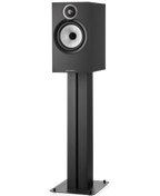 Black Bowers & Wilkins 606 S3 passive bookshelf speakers shown from the front with a sleek design and detailed speaker grille.