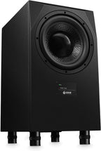 Adam Audio Sub10 MK2 subwoofer showing a black compact design with control panel and speaker grille, ideal for professional audio setups.