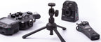 Zoom TPS-5 desktop microphone stand with adjustable arm and sturdy base, ideal for professional recording and broadcasting.