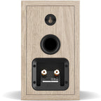 DALI Sonik 1 passive bookshelf speakers with black cabinets and front grille, designed for high-quality home audio listening.