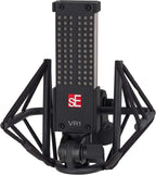 sE Electronics VR1 dynamic microphone with a black body and silver grille, ideal for studio and live sound applications