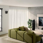 KEF Q8 Meta Dolby Atmos speakers shown with sleek black design and multiple speaker drivers for immersive sound.