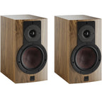DALI Rubikore 2 passive bookshelf speakers with black finish and compact design, showcasing the front grille and speaker drivers.
