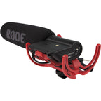 Rode VideoMic Rycote camera microphone with shock mount and windscreen for improved audio recording.