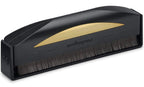 AudioQuest Gold Anti-Static Record Brush for cleaning vinyl records, featuring anti-static bristles and gold accents.