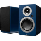 Argon Audio Forte A4 WiFi active bookshelf speakers with black wood finish, featuring sleek design and built-in WiFi connectivity.