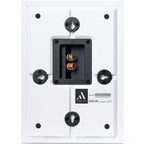 Argon Audio Forus 4 Wall in-wall and outdoor speakers mounted on a wall with a sleek black design.