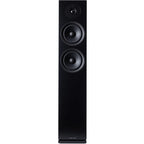 Argon Audio Forus 55 passive floorstanding speakers with sleek black wood finish and modern design.