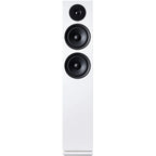 Argon Audio Forus 55 passive floorstanding speakers with white finish, showcasing sleek design and multiple speaker drivers.