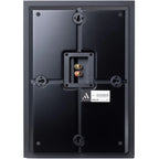 Black Argon Audio Forus 5 in-wall and outdoor speakers mounted on a wall, showcasing sleek design and durable outdoor construction.