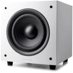 Argon Audio Malmö Sub 6 subwoofer with black finish, showcasing its sleek design and front-facing speaker cone.