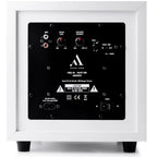 Argon Audio Malmö Sub 6 subwoofer with white finish, featuring a sleek design and front-facing speaker grille.
