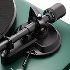 Argon Audio TT MK2 turntable with sleek black finish and tonearm, showcasing its modern design and vinyl playback features.