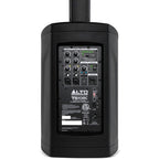 Alto Professional TS108C active column speaker with sleek black design and multiple speaker drivers for high-quality sound.