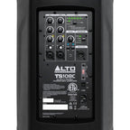 Alto Professional TS108C active column speaker with sleek black finish and multiple speaker drivers, ideal for professional sound setup.