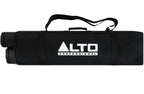 Alto Professional TS112C active column speaker with carrying bag, showing the sleek black design and front grille.