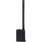 Alto Professional TS112C active column speaker showing front and side view with controls and sleek black design.