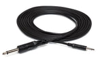 Hosa CMP-300 3.5mm TS - 6.3mm TS Mono cable, full coiled cable view
