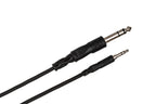Hosa CMS-100 3.5mm TRS - 6.3mm TRS Stereo cable, angled connector view
