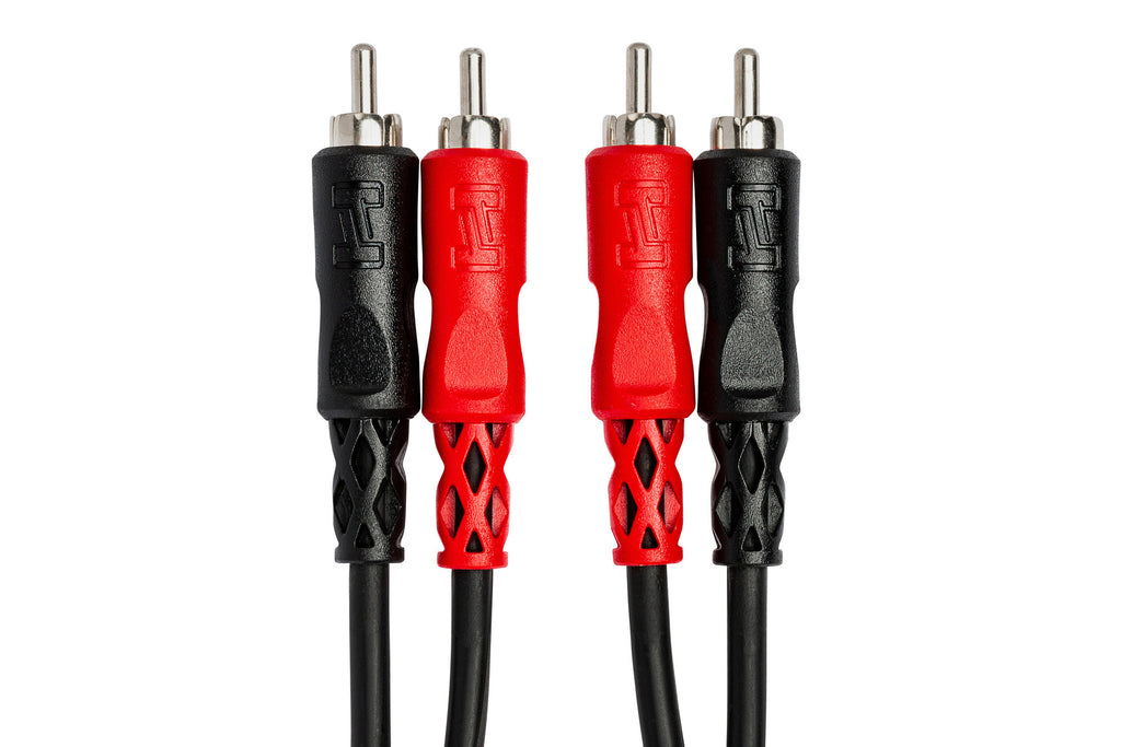 Hosa CRA-200 Dual RCA - Dual RCA Stereo cable, dual RCA connectors close-up
