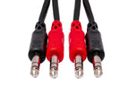 Hosa CSS-200 Dual 6.3mm TRS - Dual 6.3mm TRS cable, front view