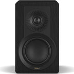 DALI Kupid passive bookshelf speakers with black ash finish, showcasing the sleek design and compact size of the DALI audio speakers.