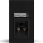 Black DALI Opticon 1 MK2 passive bookshelf speakers with a sleek design and front-facing driver for high-quality sound.