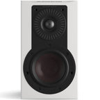 DALI Opticon 1 MK2 passive bookshelf speakers in white showing sleek front view with driver and grille.