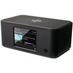 Essentials Stream Connect music streamer in black with sleek design, featuring connection ports and interface for seamless audio streaming.
