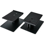 Essentials Kontur 10 speaker stands, black, with adjustable height and sturdy construction for home audio systems.
