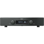 Hegel H95 music streamer with sleek black front panel and digital display, designed for high-quality audio streaming.
