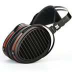 HiFiMAN Arya Organic wired headphones with open-back design and plush ear cushions, showcasing high-fidelity audio quality.