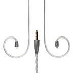 Meze Audio Astru wired in-ear headphones with black cables and sleek design, featuring compact earbuds and inline remote.